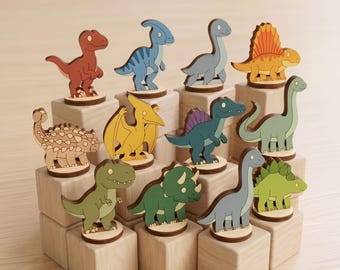 Dinosaur Toy Set Laser Cut File, Paintable Kids Craft SVG