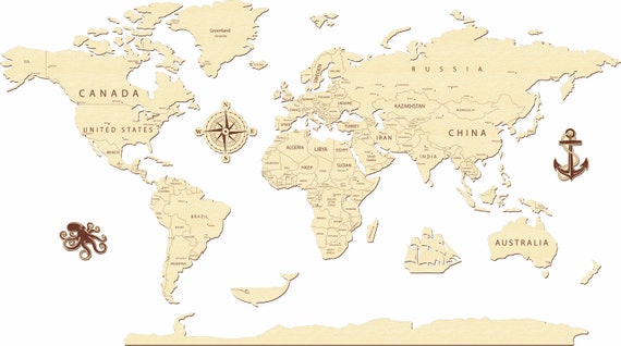 Engraved Map from the world of One Piece (Large) - BreakPoint Laser