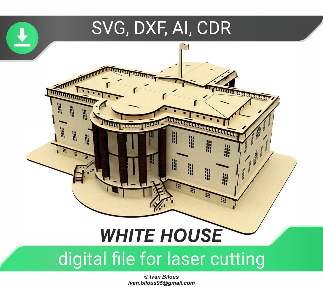 Laser Cut White House Dxf Files for Laser File for Cnc Plan Usa Dxf ...