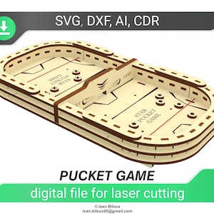 Finger hockey, Sling puck - SVG laser cut files, Pucket game laser pattern