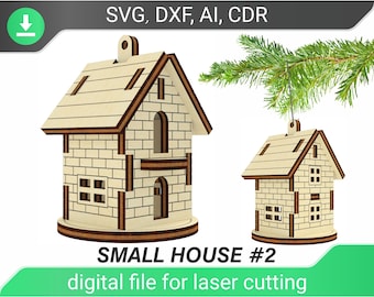 Christmas House Laser Cut Files: SVG DXF CNC Pattern (Digital Download)