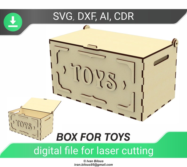 Box for toys laser cut file for svg box cut file for Etsy