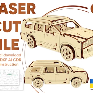 Auto 3D Puzzle - Laser Cut File, SVG DXF CDR Vektordateien für Schneidemaschinen