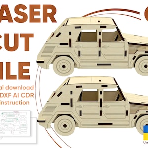 Car 3d laser cut file, SVG glowforge file, Instant download digital file