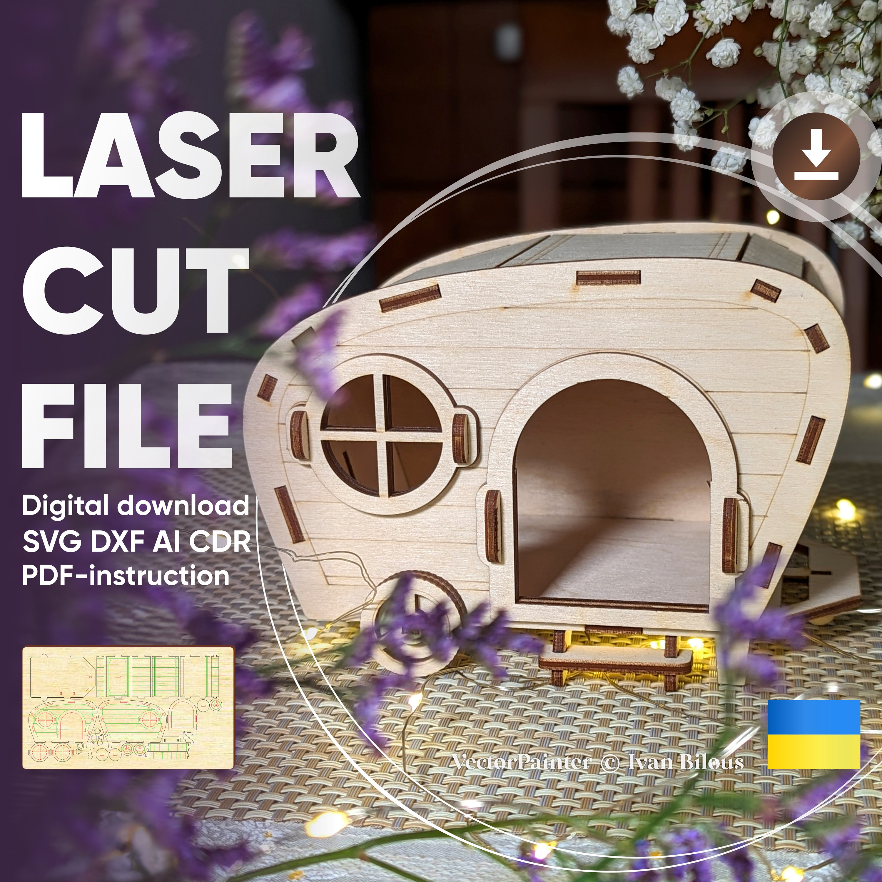 Casa Per Porcellini D'India In Legno | 4 Ingressi Con Rampa, 38x25x18cm Per Roditori - Foto 3