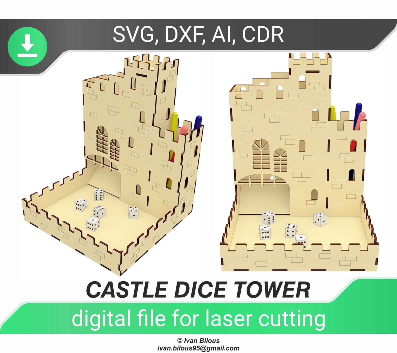 Dice Tower SVG Laser File Pattern Etsy