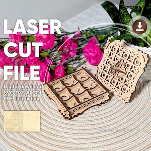 Tic Tac Toe Laser Cut File – SVG Game Board Template with Assembly Instruction