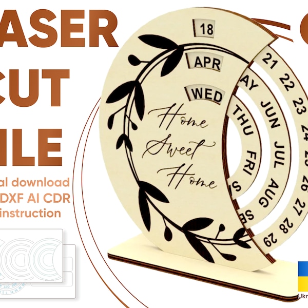 Laser Cut Calendar Template Etsy