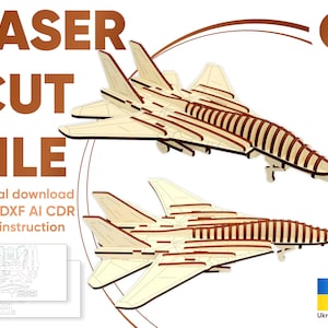 Airplane - 3d Laser Cut Design, SVG Digital plan