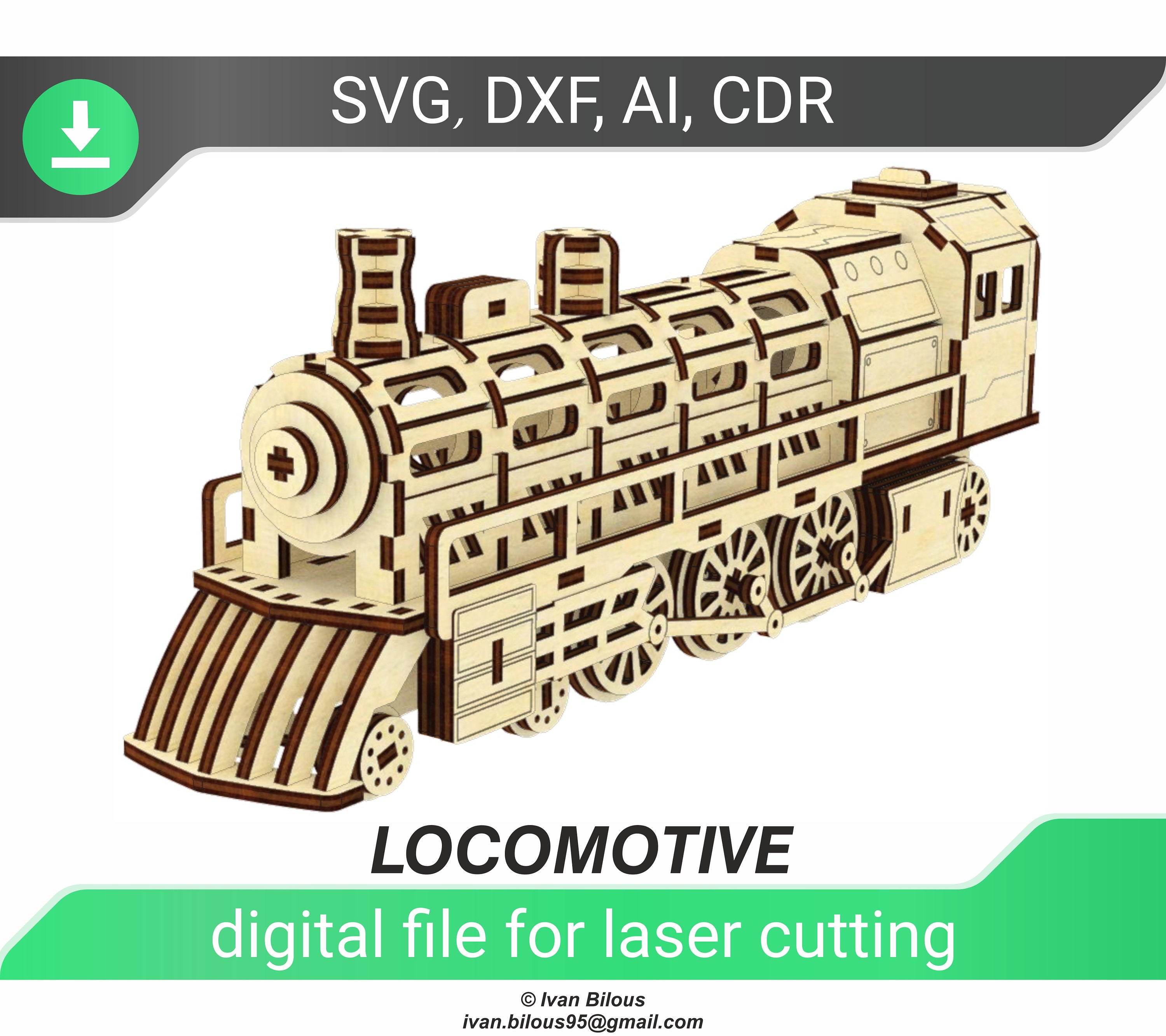 Train Laser Cut Files Dxf Cnc Plan for Laser Files Etsy India