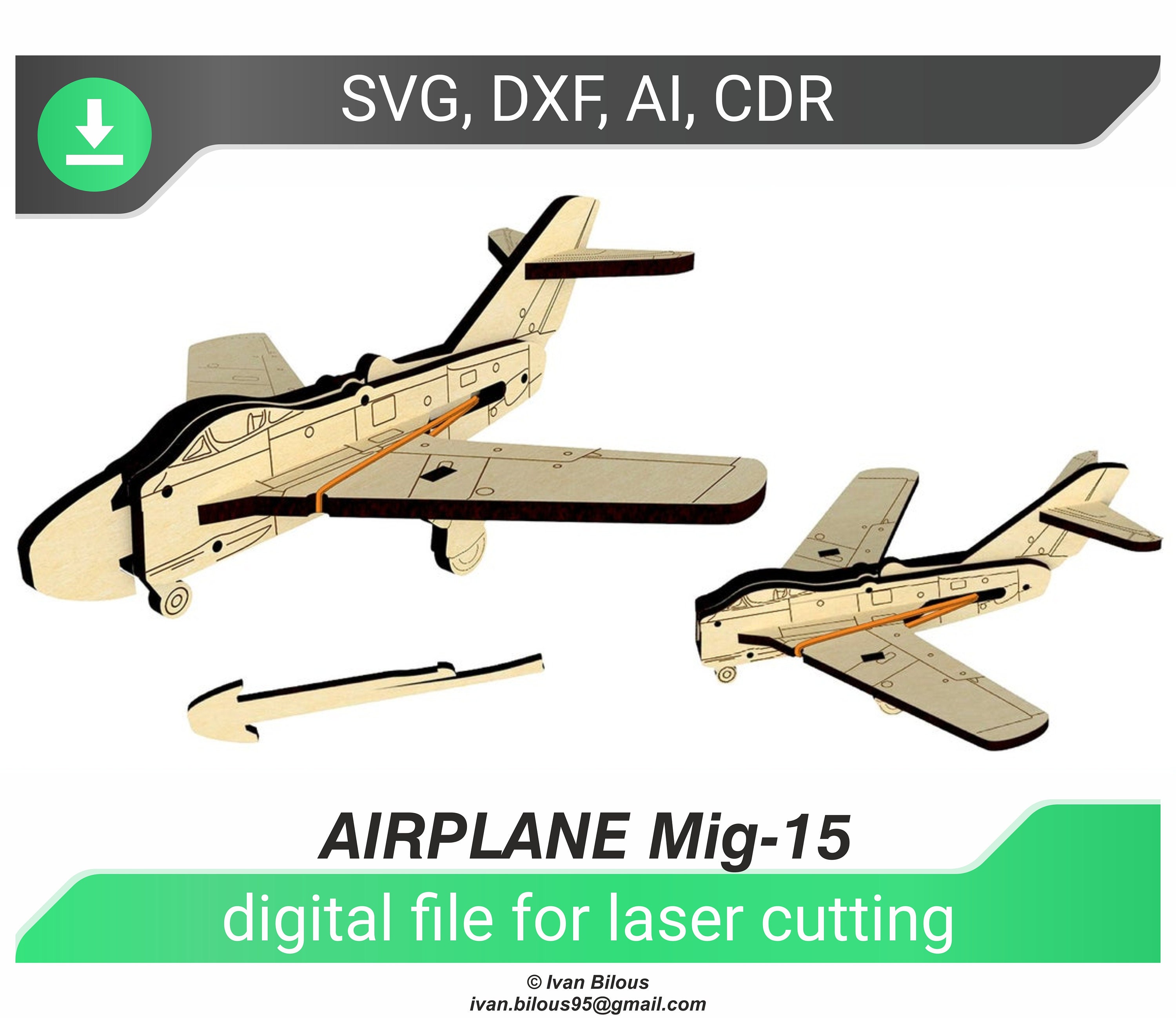 Download Plane Svg Laser Cut Files Glowforge Svg Airplane Dxf Files For Laser Template Dxf Model 3d