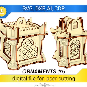 Christmas ornaments - laser files, SVG Glowforge plans