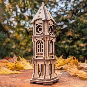 Archivo SVG de rompecabezas de madera 3D de la Torre Fantástica cortado con láser