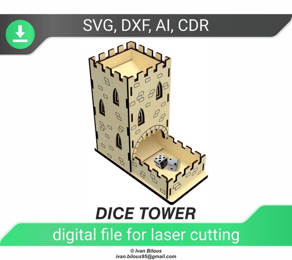 Dice tower laser cut files wood dice tower dxf files for laser Etsy