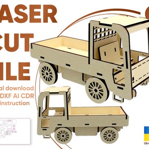 Airport Truck 3d Laser Cut Model, SVG vector file for Cutting Machines image 1