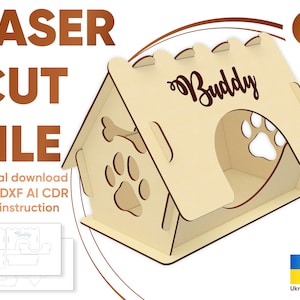 Dog House - SVG Laser Cut File, Digital plan for Cutting Machines