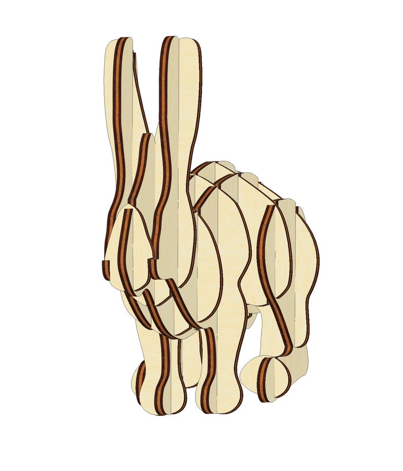Bunny 3d Puzzle SVG Laser Cut File Easter Laser File - Etsy UK