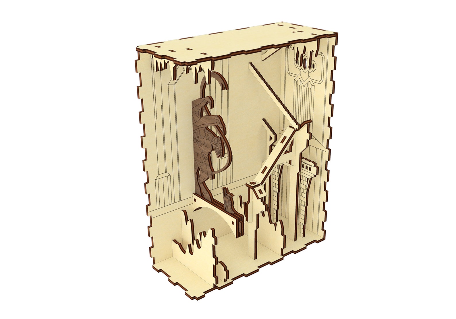 Book Nook Insert Shelf Laser Cut File Template for Etsy UK