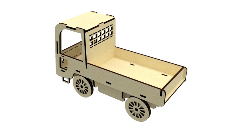 Airport Truck 3d Laser Cut Model, SVG vector file for Cutting Machines image 4