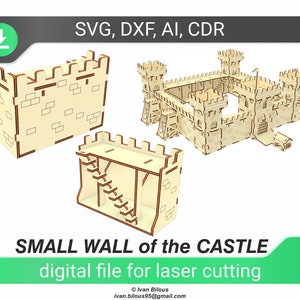 Castle Wall - pliki cięte laserowo, wzór Glowforge