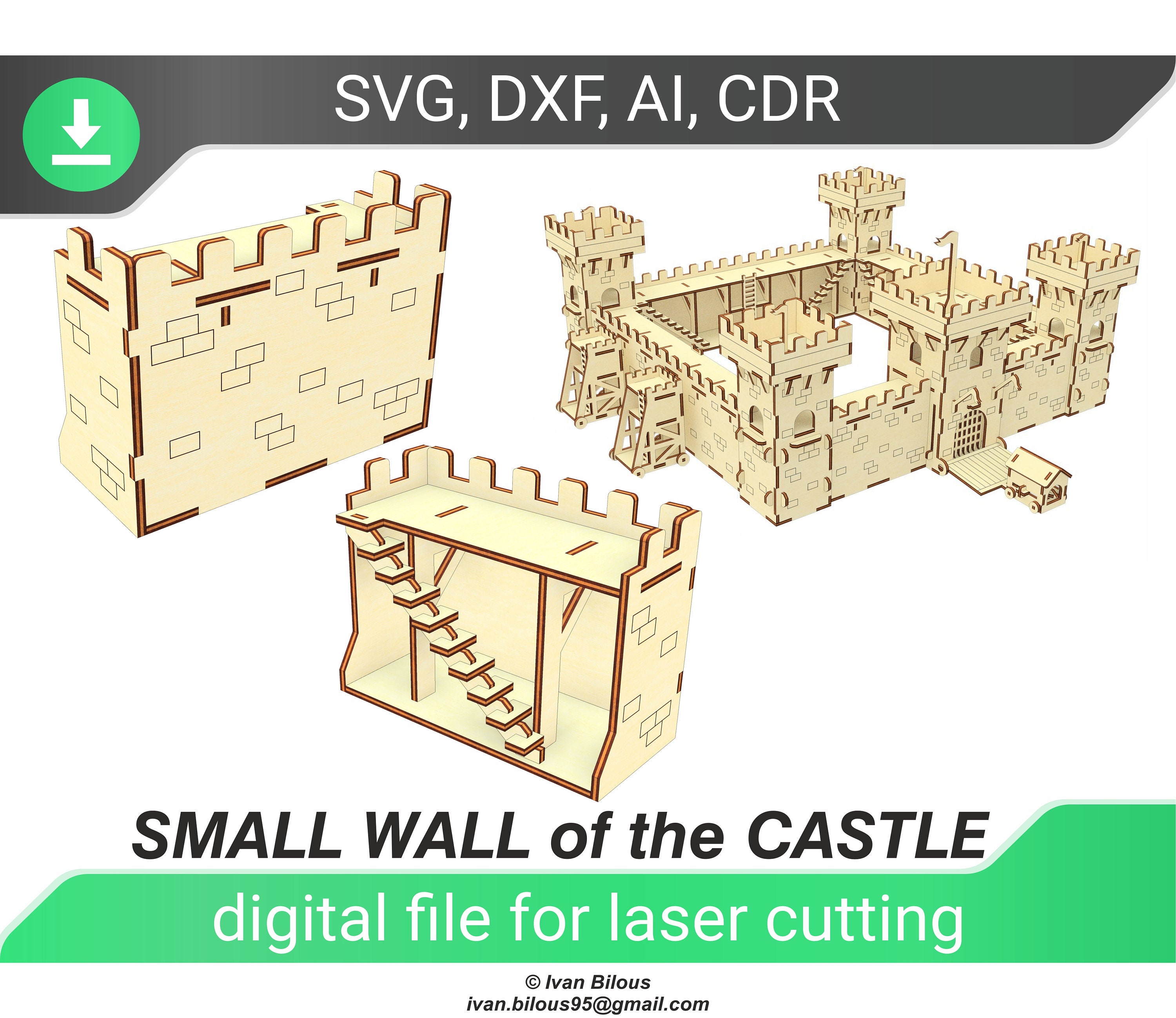 Castle Wall Laser Cut Files Pattern Etsy Australia