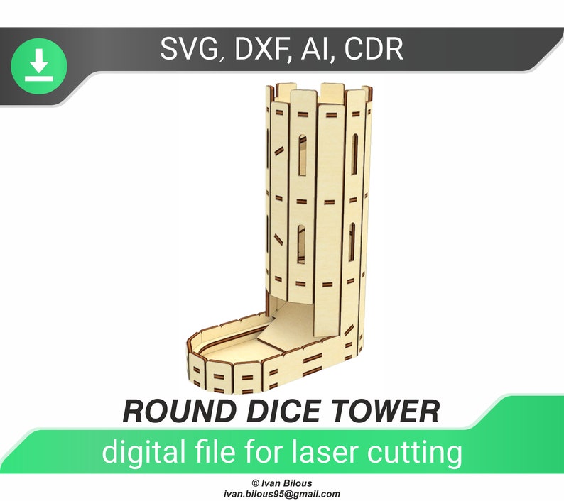 Svg Laser Cut Dice Tower Dxf Laser Files Cnc Pattern Etsy