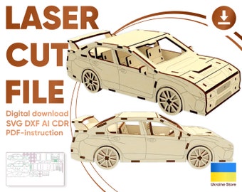 Car - Laser cut files for glowforge, 3d puzzle plan