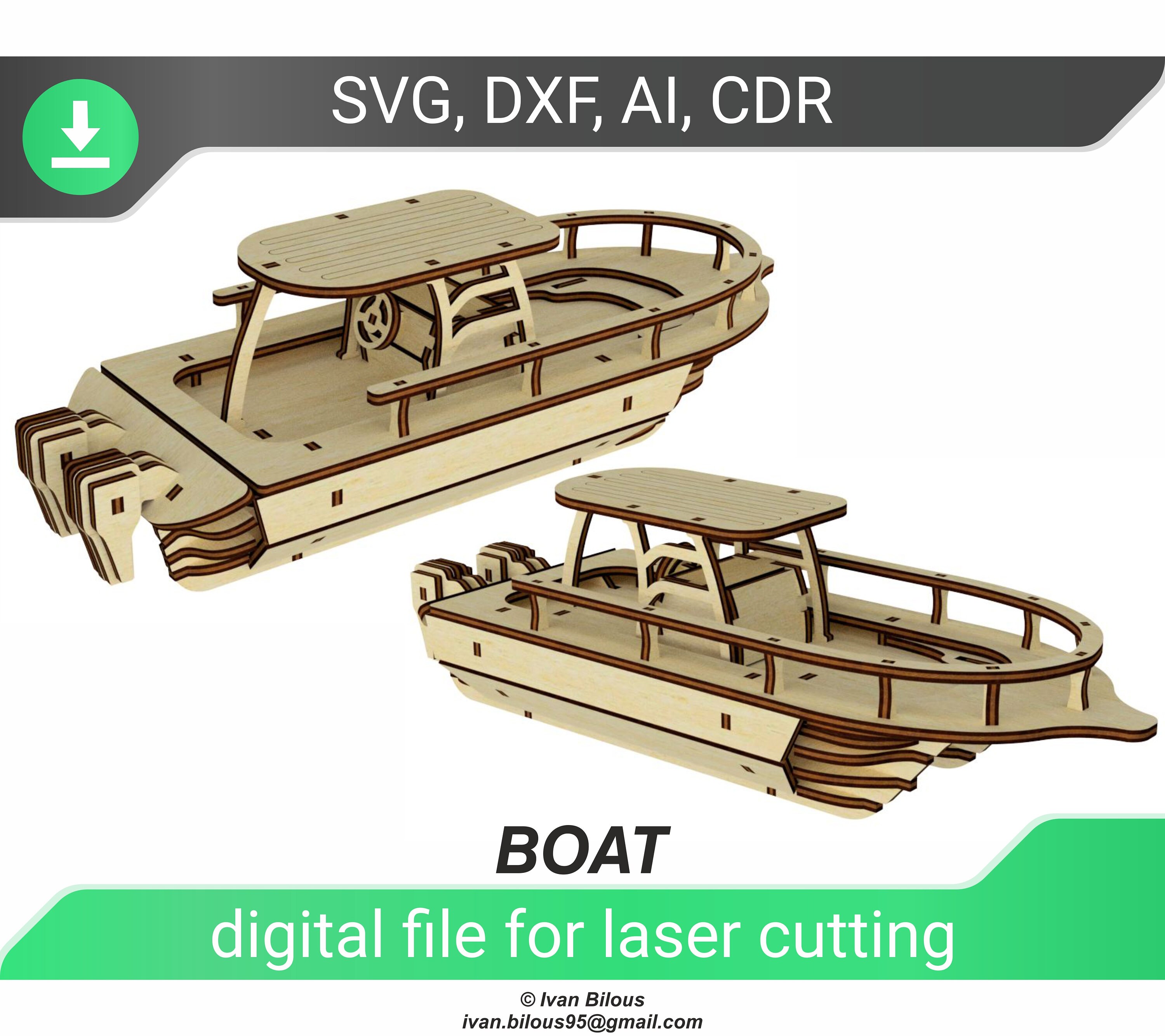 Boat Laser Cut File Ship SVG Pattern Etsy Finland