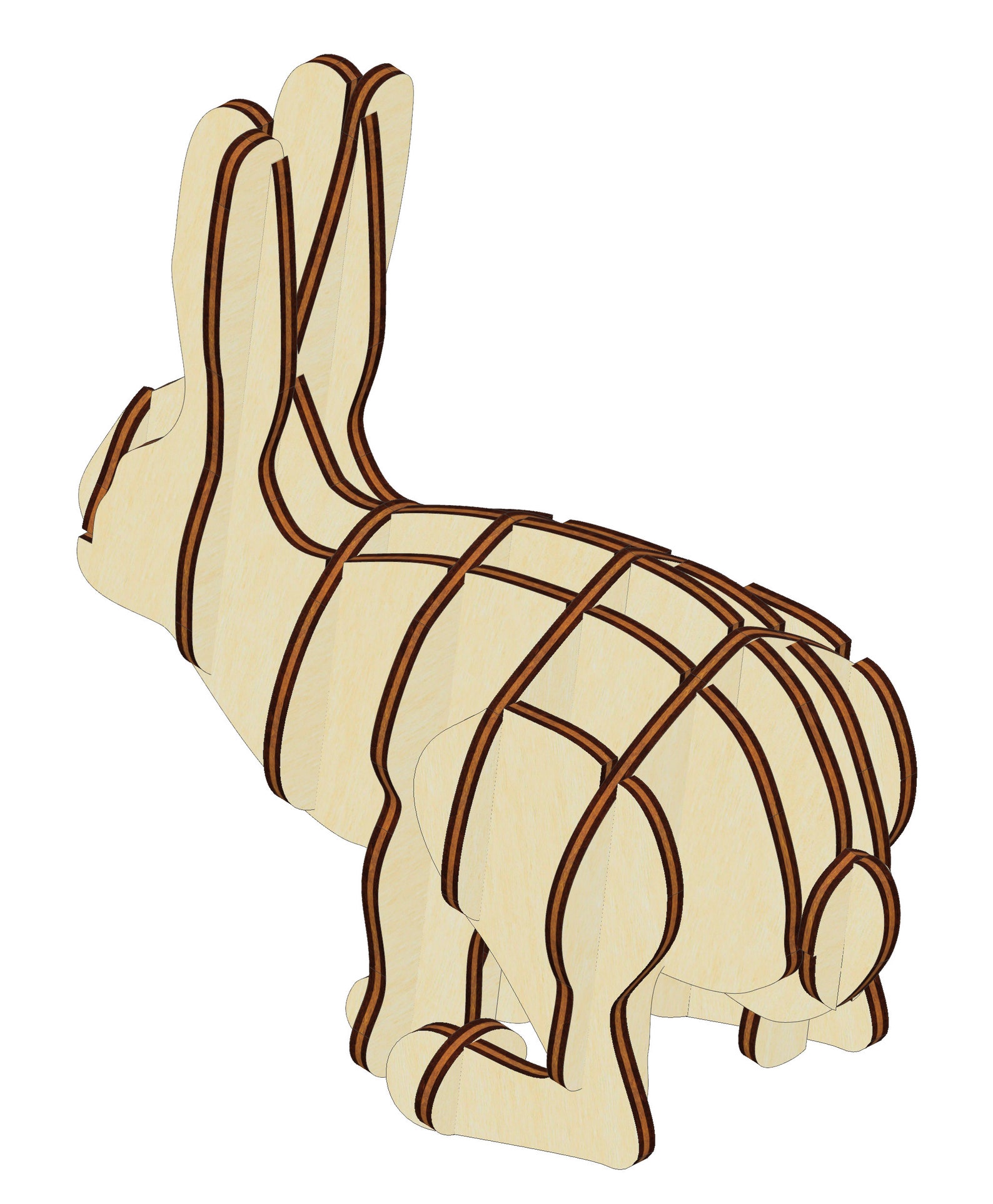 Bunny 3d Puzzle SVG Laser Cut File Easter Laser File - Etsy