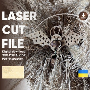 Ozdoba nietoperza - plik SVG Laser, plan wektorowy dla maszyn tnących i Glowforge