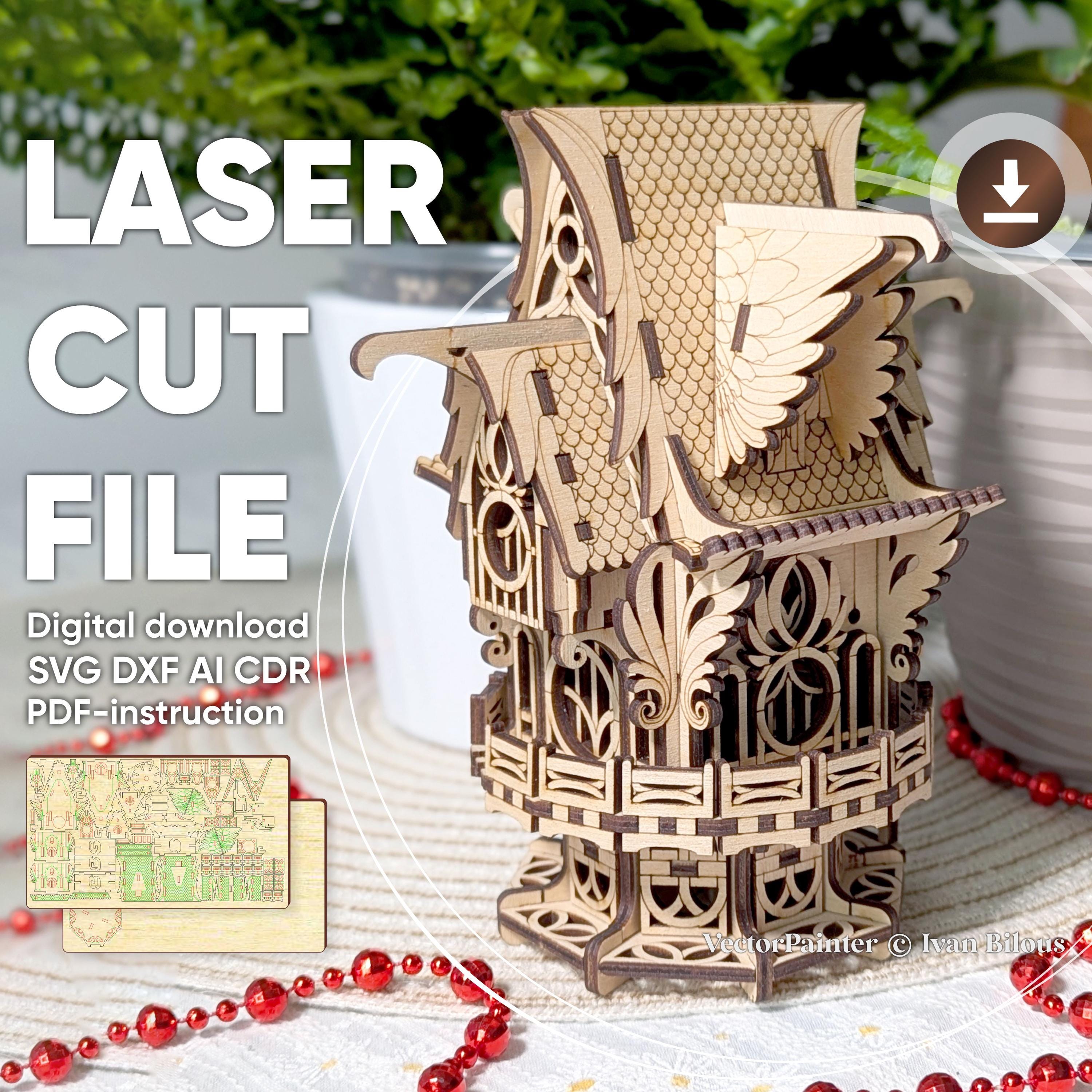 Fairy Birdhouse - Laser Cut File, SVG Plan for Plywood Project with Instruction