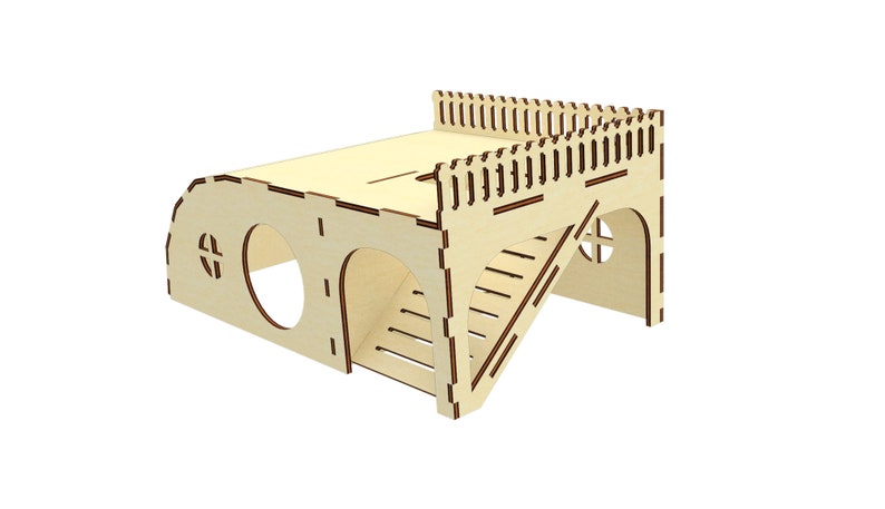 Guinea pig House SVG Laser Cut File, Small pet house plan for laser cutting machines image 9