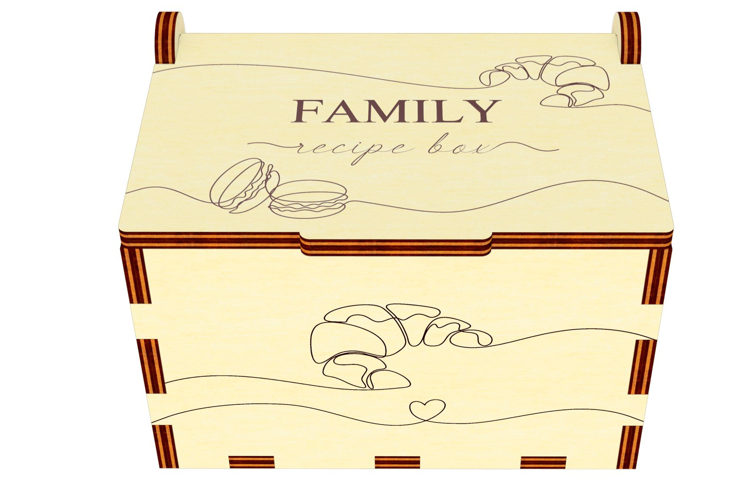 Recipe Box SVG Laser Cut File Pattern of the Box for Recipe Etsy UK