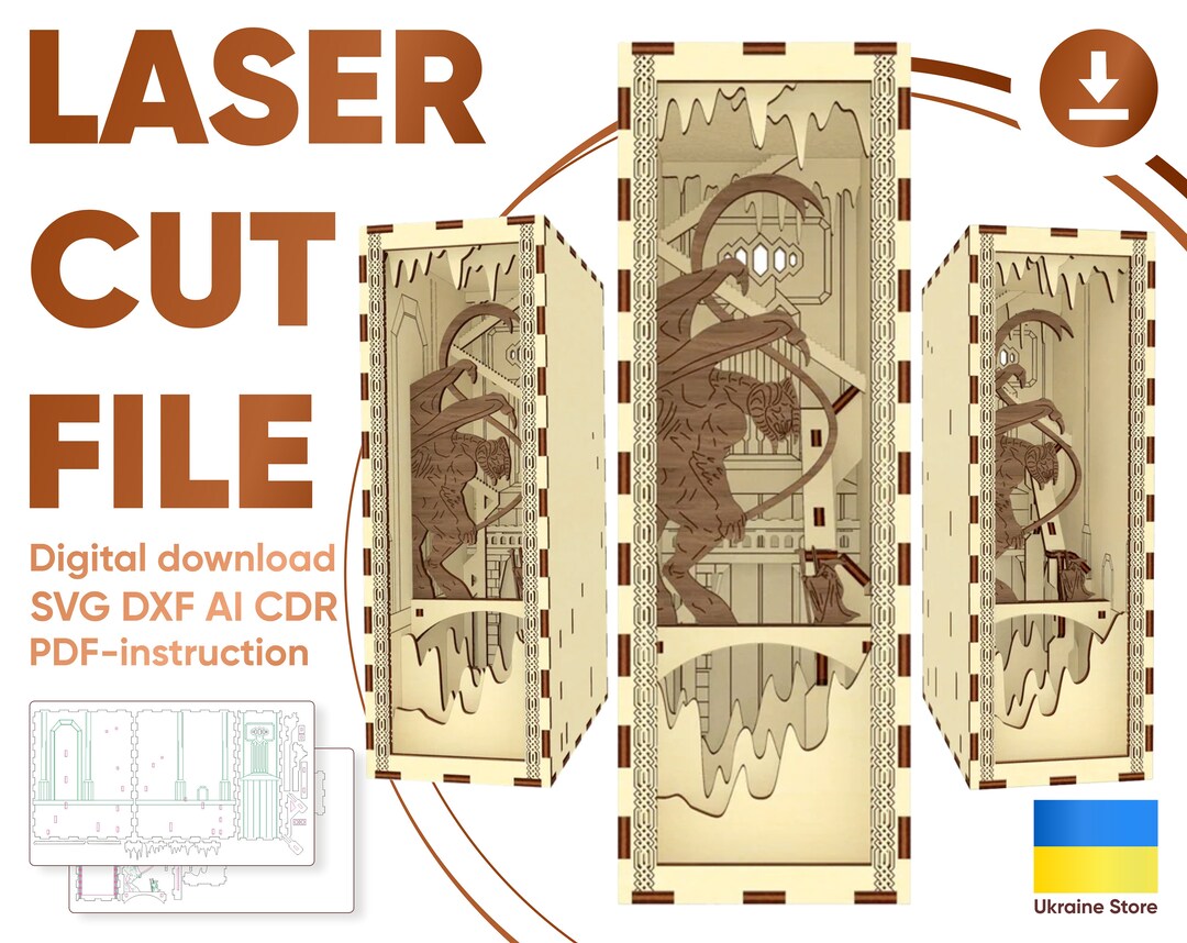 Book Nook Insert Shelf Laser Cut File Template for Etsy Australia