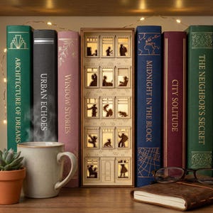 House Book Nook - Laser Cut SVG File, DIY Wooden Project for Shelf Insert