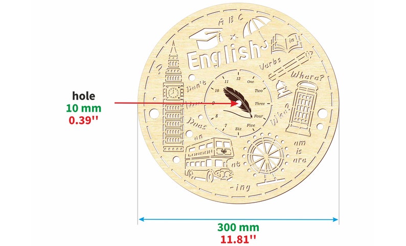 Laser file school clock face dxf files for laser cut template | Etsy