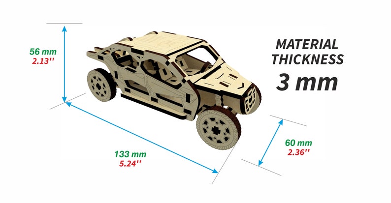 Laser Cut Buggy Svg Glowforge Files for Cnc Template Dxf Files - Etsy