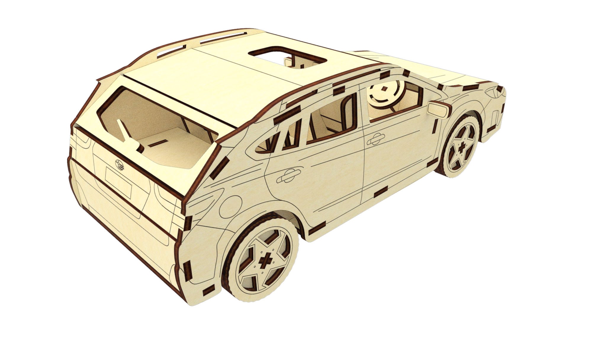 Sport Car Wooden Model - Laser Cut File, Miniature SVG Project - Etsy
