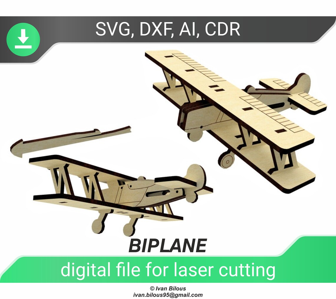 Laser cut files airplane model dxf files for laser cut dxf cnc Etsy
