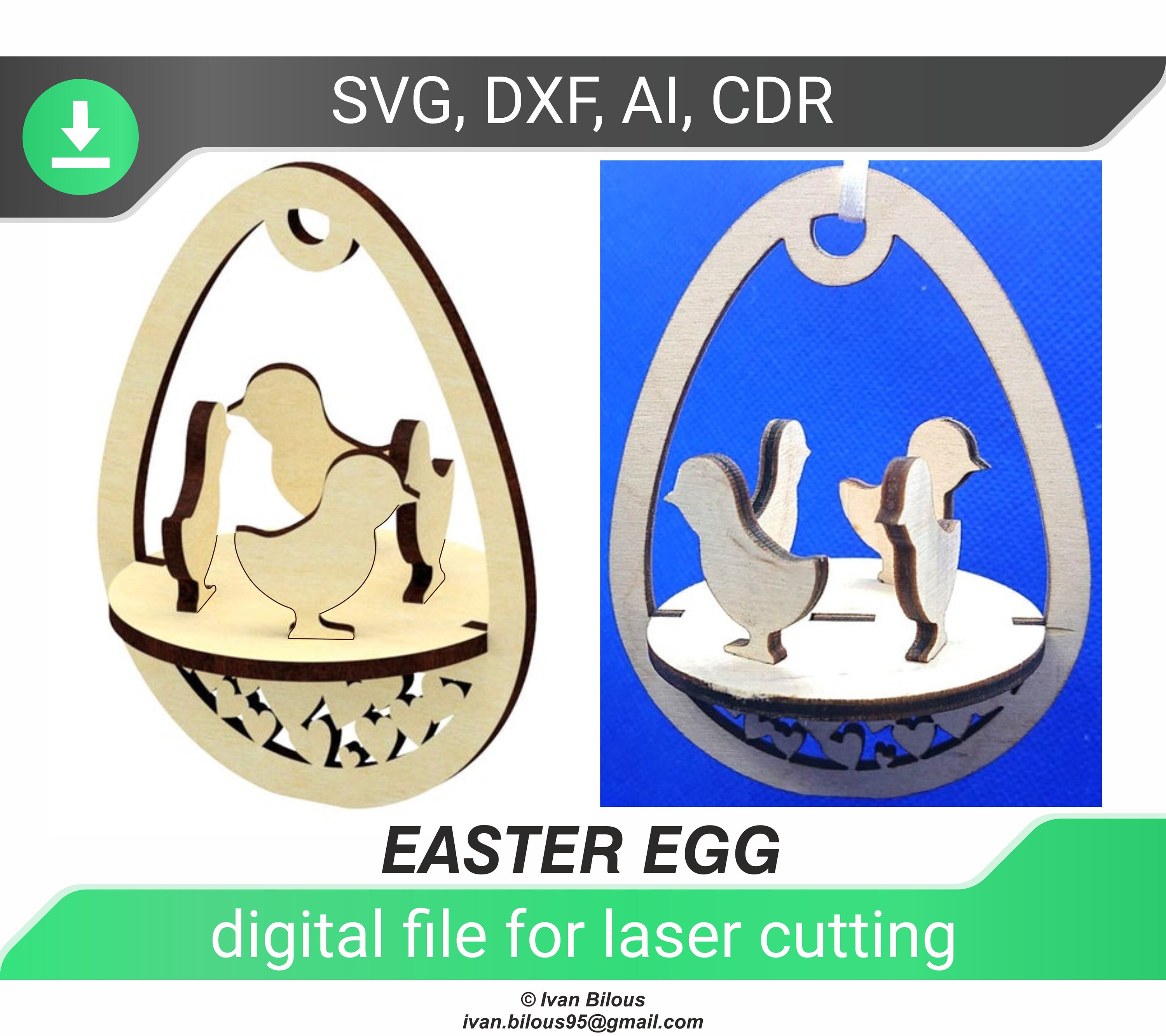 Download Easter Dxf Files For Laser Cut Easter Svg Glowforge Easter Etsy