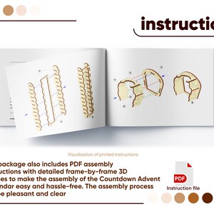 Download SVG file: Countdown Advent Calendar laser cut design with detailed PDF instruction