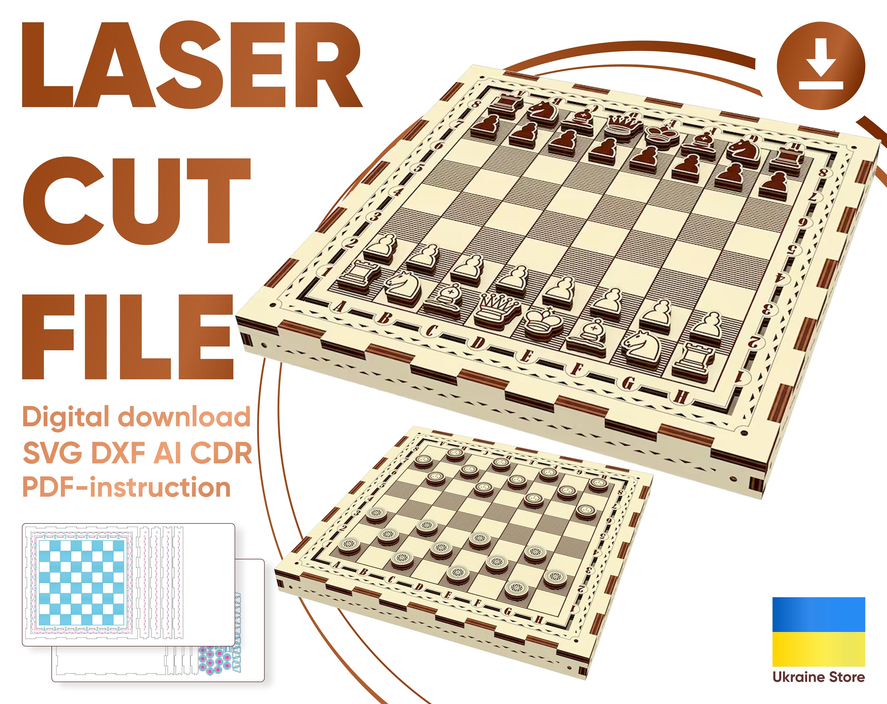 Text Flip - Chess Set, 3D models download