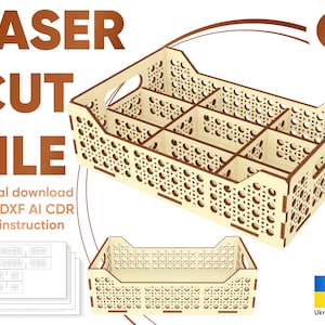 Tray SVG laser cut file, Glowforge pattern, Easter tray dxf plan for laser, digital file image 1