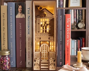 Book Nook House Laser Cut File, SVG Wooden Bookshelf Insert Miniature (Digital Download)