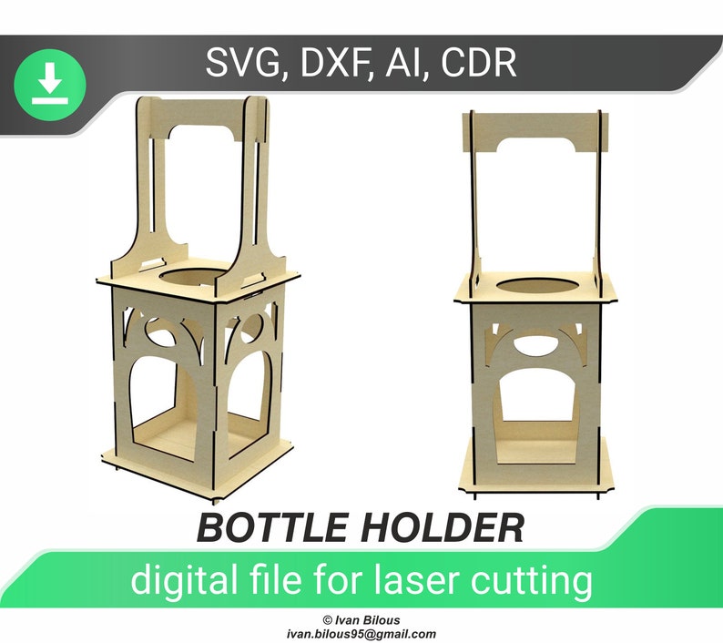 Laser Cut Bottle Holder Dxf Files for Laser Files Stand Dxf Etsy