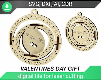 laser cut valentines day gift dxf laser files love gift model dxf valentines day gift card svg glowforge file for laser cutting, love day ai