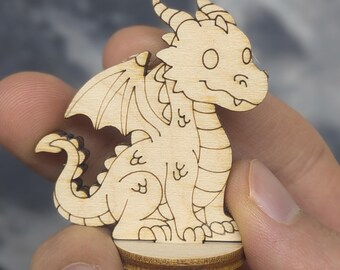 Dragon Toy Laser Cut File, SVG Miniature Fantasy Tabletop Figure (Digital Plan)