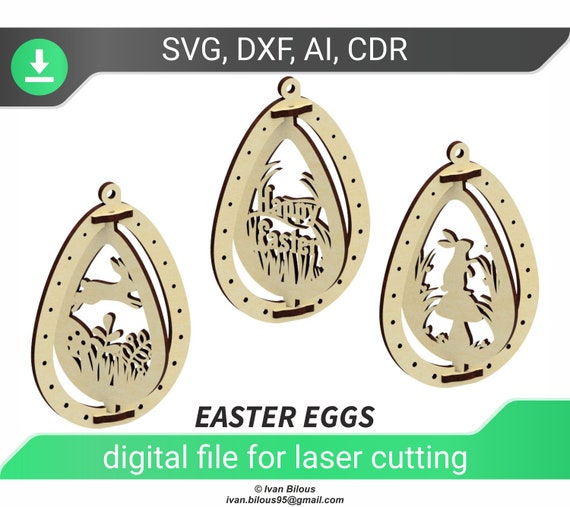 Download Easter Svg Glowforge Files Laser Cut Easter Eggs Ornaments Svg Etsy