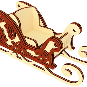 Santa Sleigh Ornaments - Laser Cut File, SVG Christmas Plan - Set of 5 ...