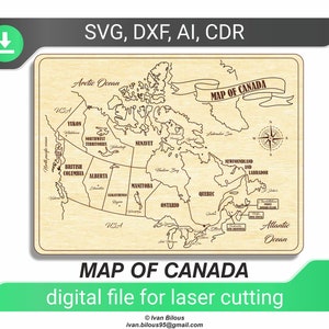 kanada svg Laserdatei glowforge Kanada Karte dxf datei kanada laser karte von Kanada Puzzle Karte Laserdateien dxf kanada cnc plan , dxf datei muster